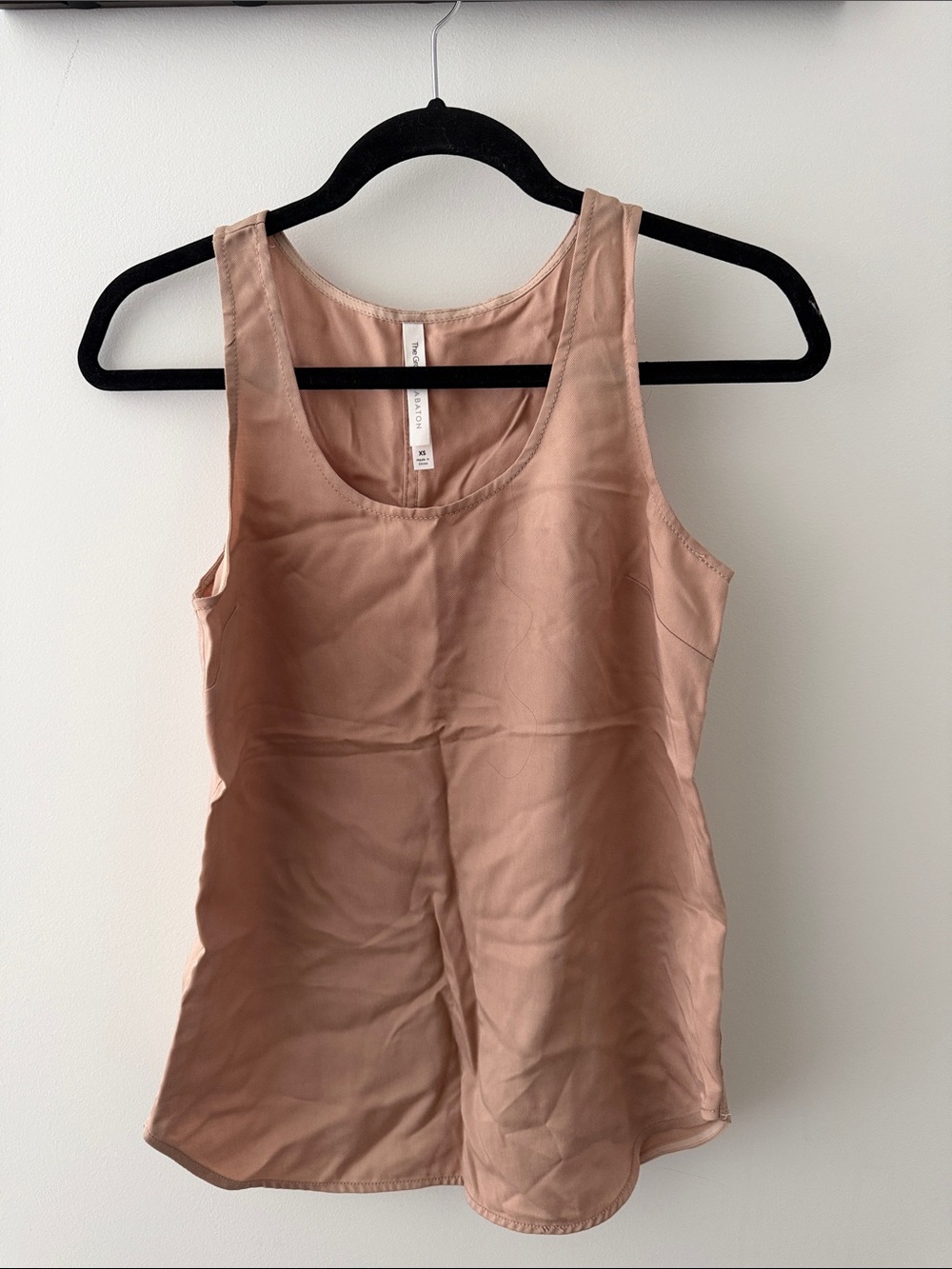 Babaton Satin Scoop Neck Tank in Dusty Rose